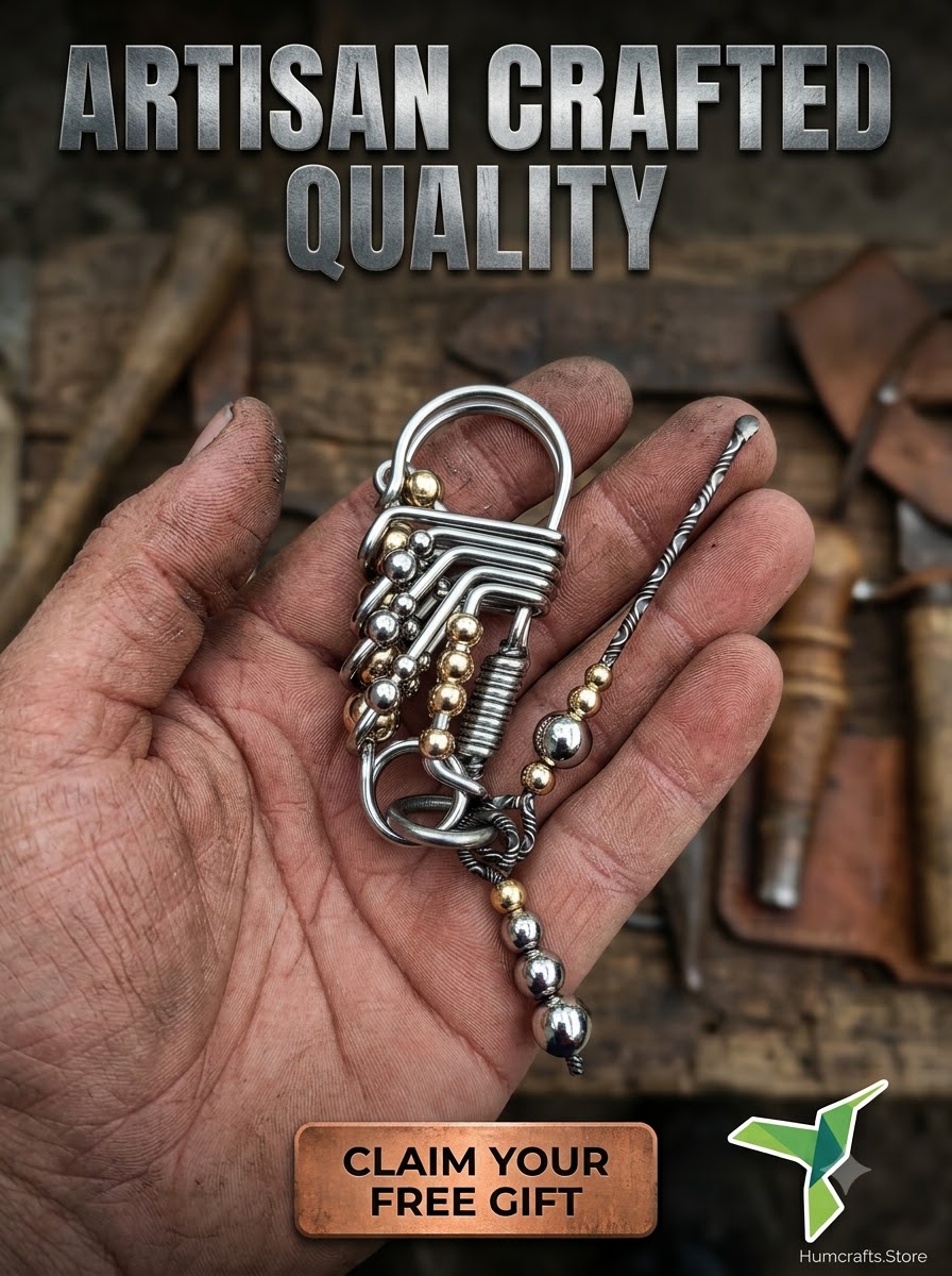 Artisan crafted stainless steel keychain giveaway