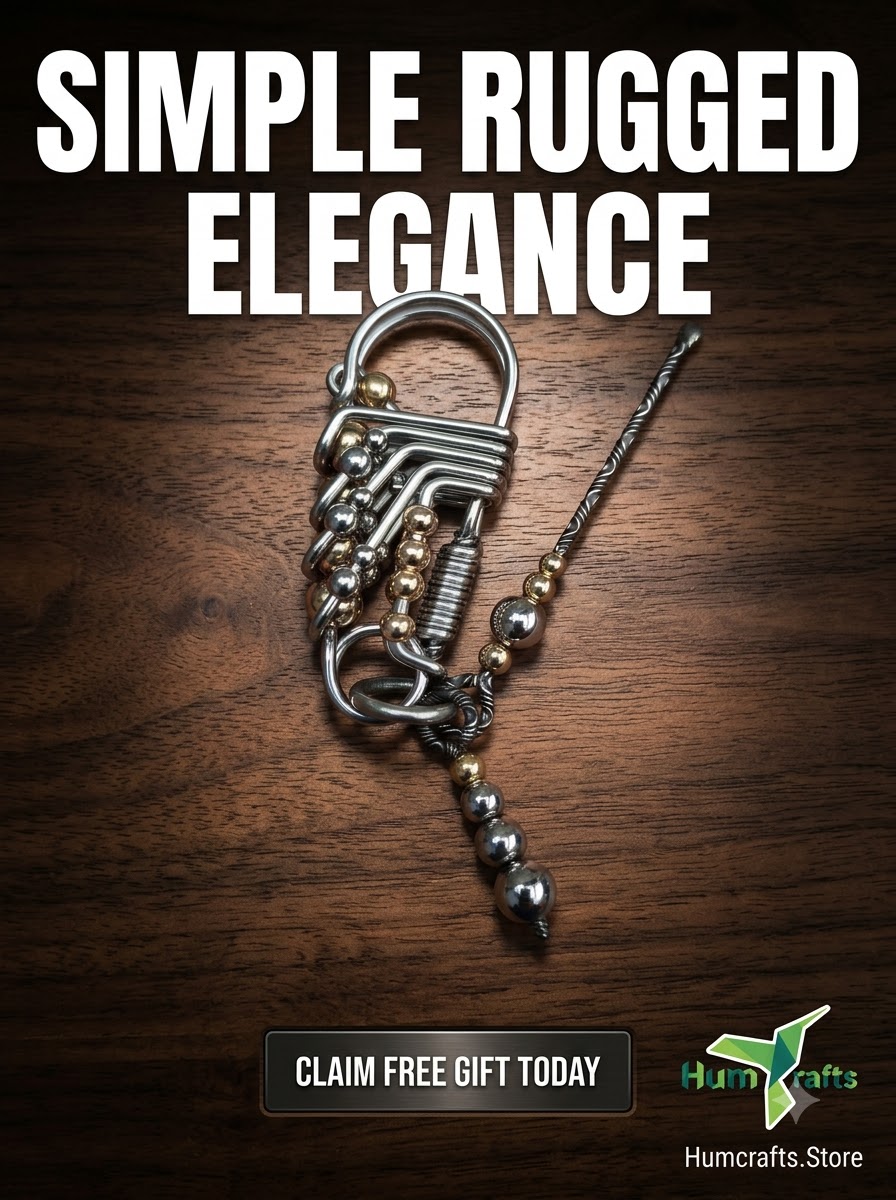 Minimalist rugged wire keychain free worldwide