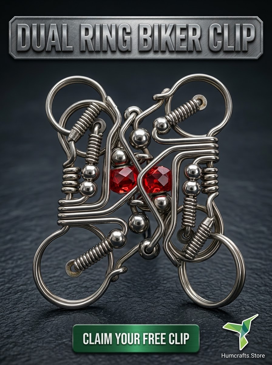 Dual ring wire motorcycle keyring claim free set