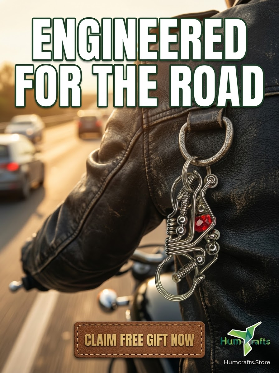 Engineered motorcycle ignition keychain free gift