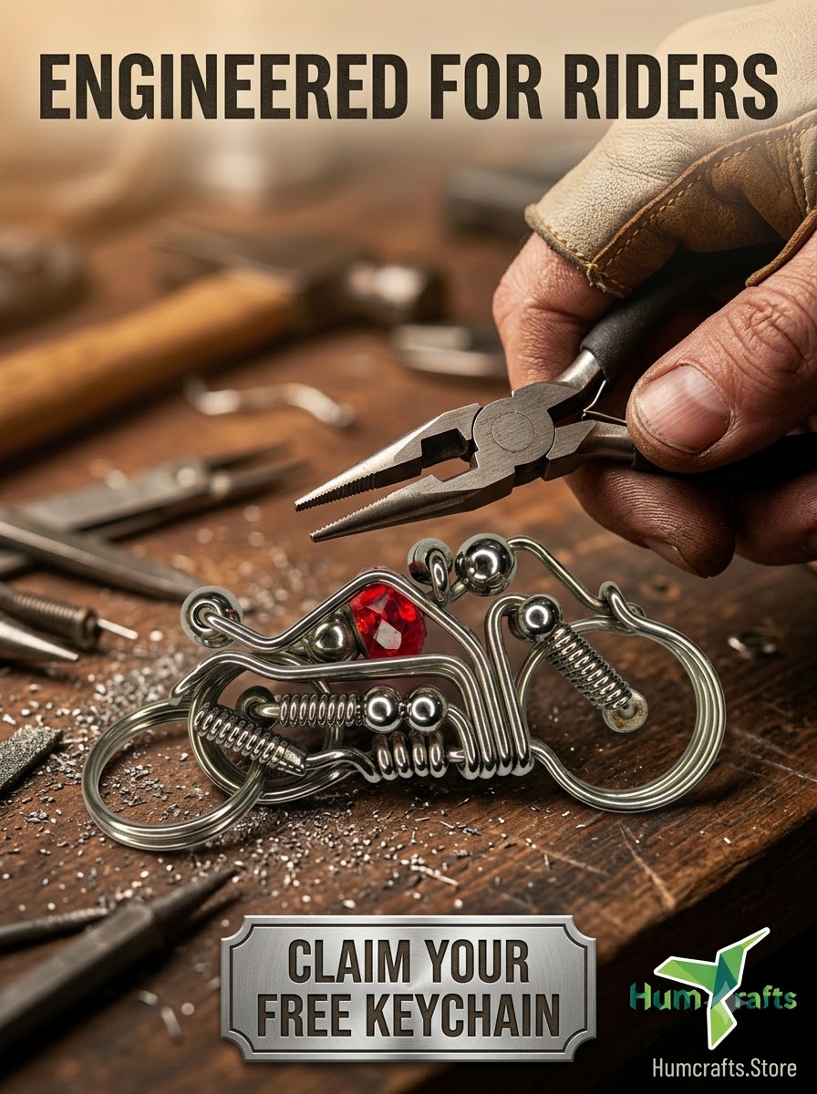 Precision engineered biker steel keyring free promo
