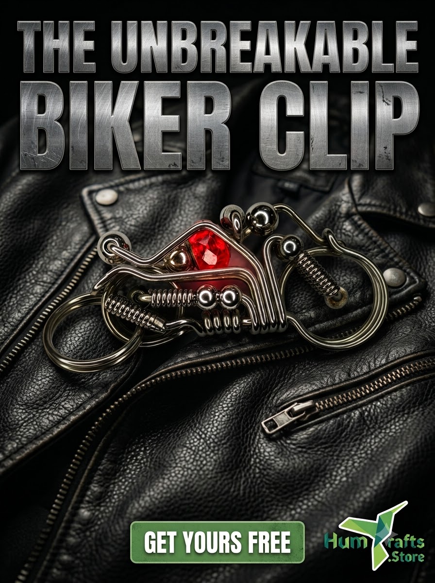 Wire wrapped chopper motorcycle keyring claim free