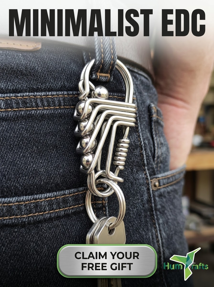 Minimalist handcrafted stainless steel carabiner keychain special gift 1