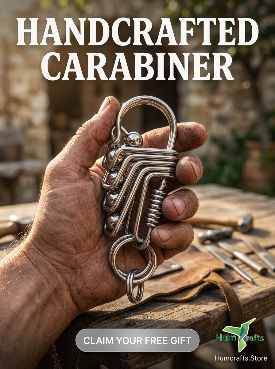 Minimalist handcrafted stainless steel carabiner keychain special gift 6