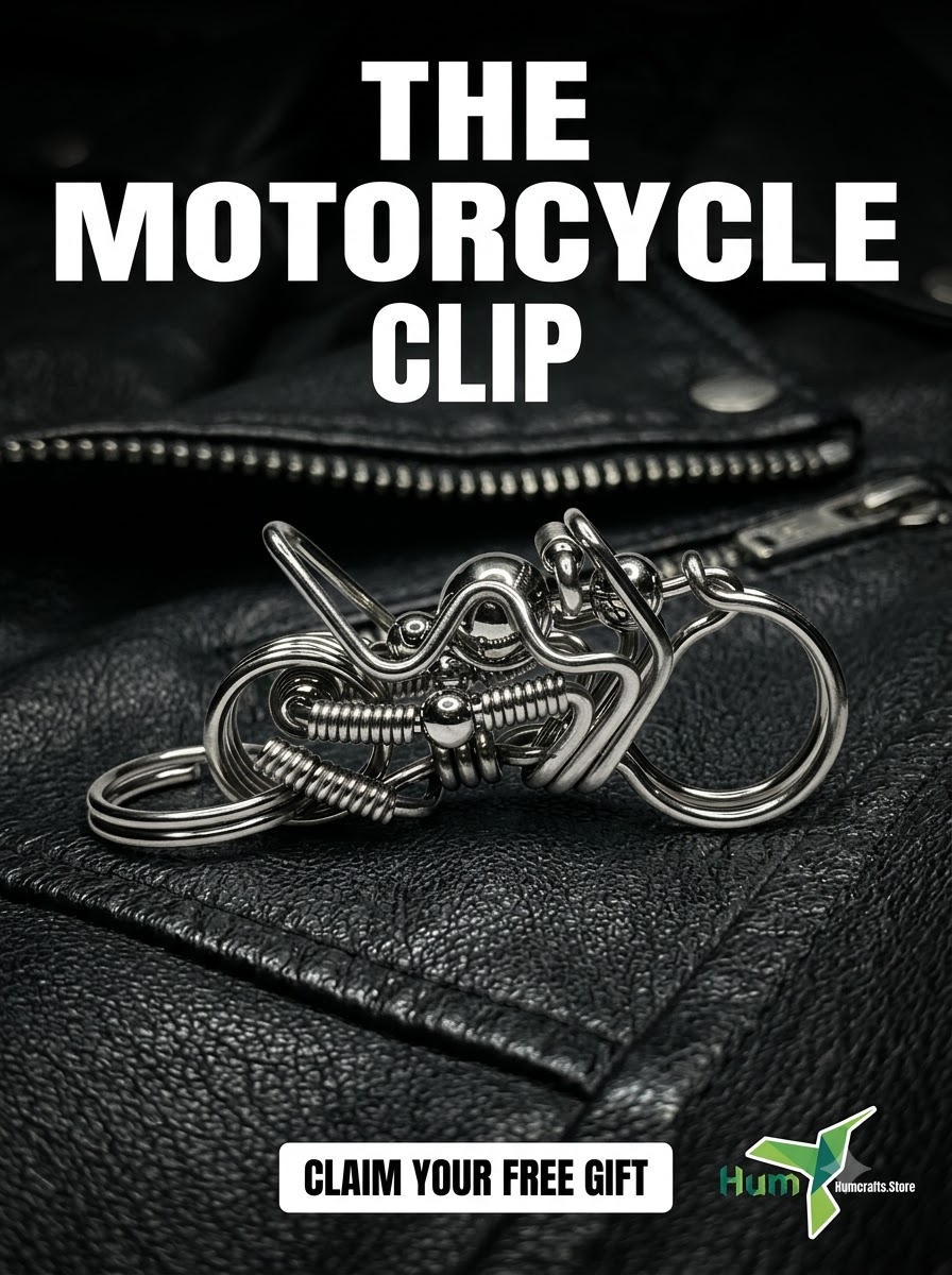 Handcrafted wire wrapped stainless steel motorcycle keychain biker gift 2