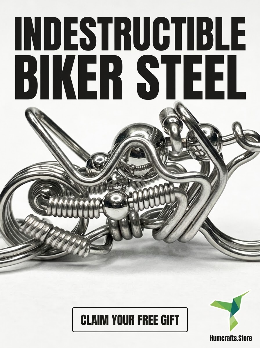 Handcrafted wire wrapped stainless steel motorcycle keychain biker gift 5