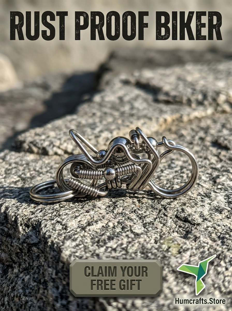 Handcrafted wire wrapped stainless steel motorcycle keychain biker gift 9